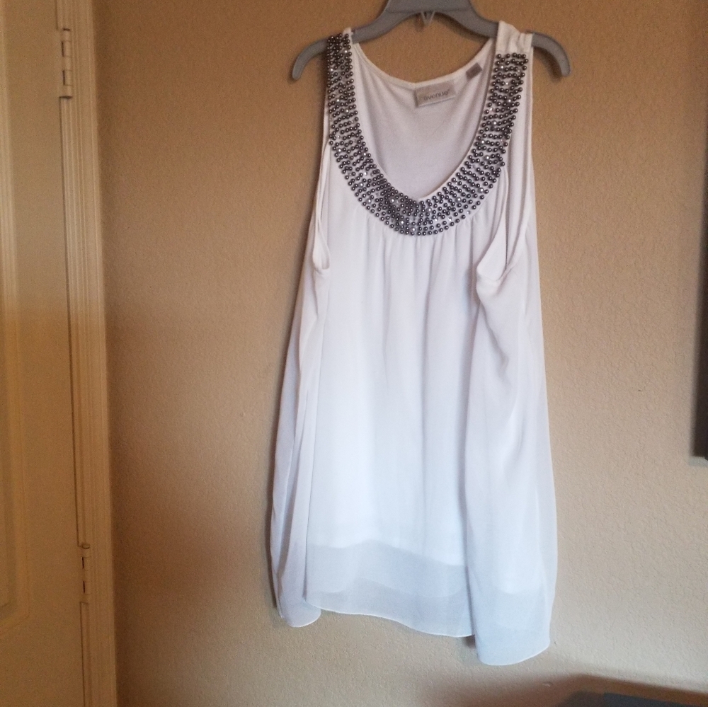 Avenue beaded sleeveless top.